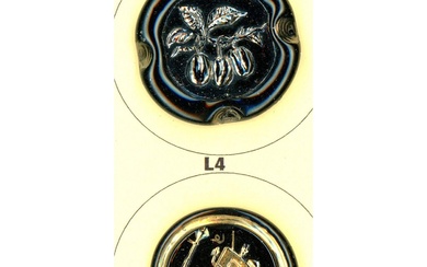 A small card of division three English glass buttons