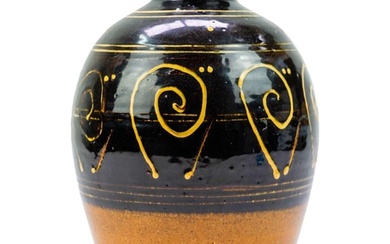 A studio pottery vase. Ceramic. Seal to base, height 26cm.