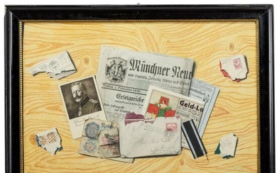 A trompe l'oeil with letters and a newspaper from WW I