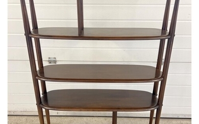 A vintage 1960's Ercol dark wood room divider with 5 curved ...