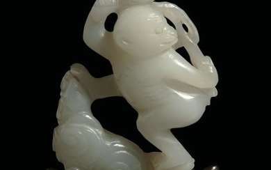 A white jade group, China, Qing Dynasty, 1800s