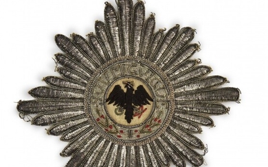 ALLEMAGNE PRUSSE - ORDRE DE L'AIGLE NOIR Grande plaque de Chevalier