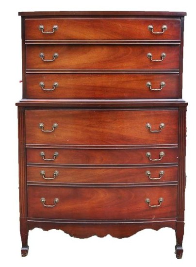 AMERCIAN VINTAGE MAHOGANY TALL CHEST OF DRAWERS