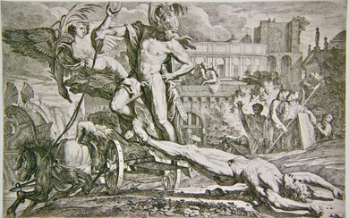 Achilles Dragging the Body of Hector around the Walls of Troy [THE SAGA OF TROY; THE STORY OF ACHILLES]