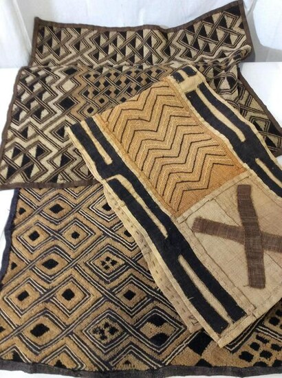African KUBAL TRIBAL Raffia Textile , Lot 3