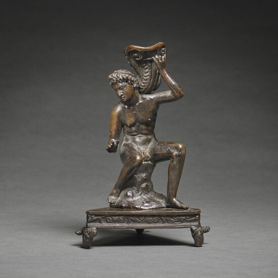 After Andrea Briosco, called Riccio (circa 1470-1532), Italian, Padua, second quarter 16th century | Inkwell in the form of a Seated Youth holding a Cornucopia