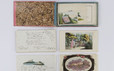 Album d'amitié - env. 1807 - 1818, coffret de livre de famille dans un étui,...
