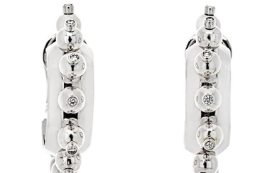 Aletto Brothers 18K White Gold Half Hoop Diamond Earrings