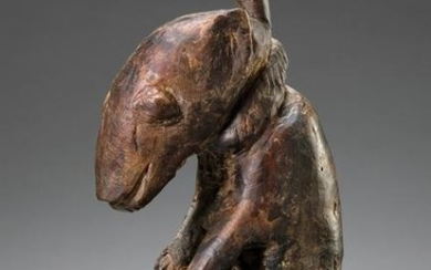 Altar figure in form of a squatting dog - Benin, Fon