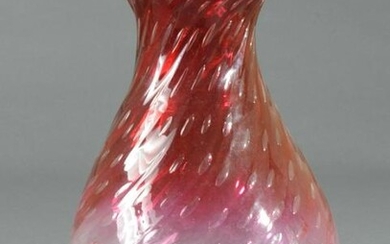 Amberina Blown Art Glass Vase
