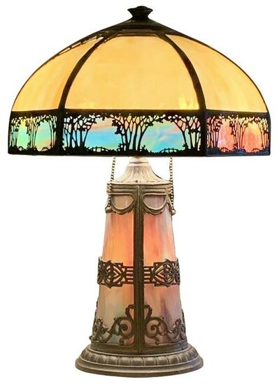 American Overlay Table Lamp with Handel Shade