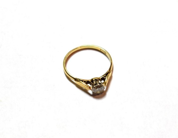 An 18 carat gold round brilliant cut diamond solitaire ring,...