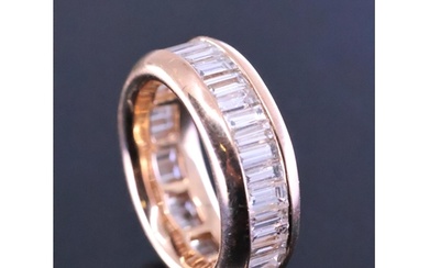 An 18ct gold diamond full eternity ring, total estimated wei...