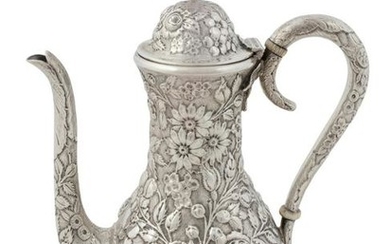 An American Silver Coffee Pot Height 8 x length over