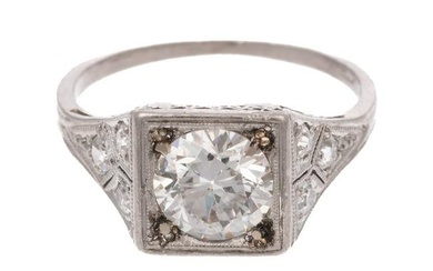 An Art Deco 1.12ct Old European Cut Diamond Ring