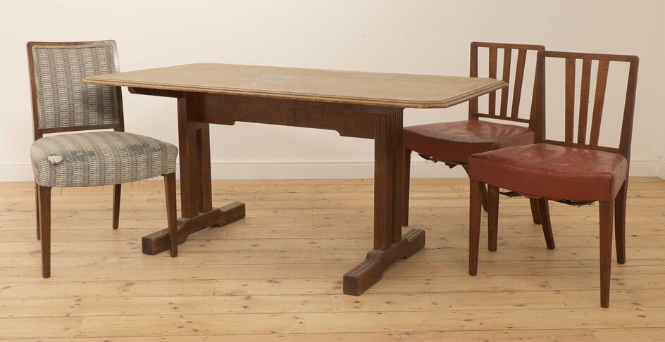 An Art Deco oak 'Token Works' dining table