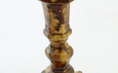 An English 18th / 19thC hexagonal candlestick with a