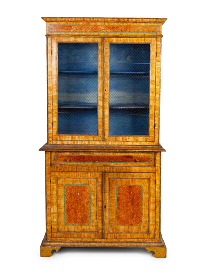 An Italian Grain-Painted Bookcase Cabinet