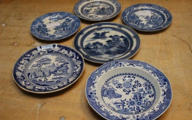 An early 19th Spode stone china blue and white soup...