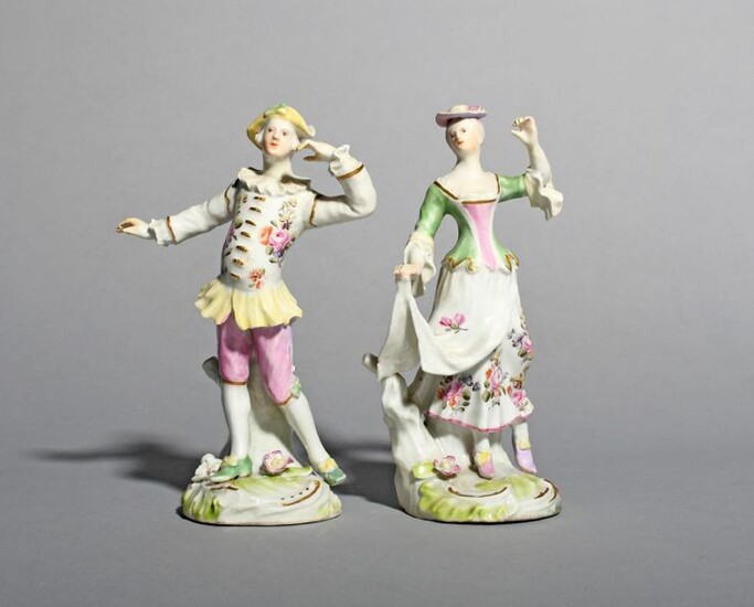 An early pair of Derby figures of dancers...