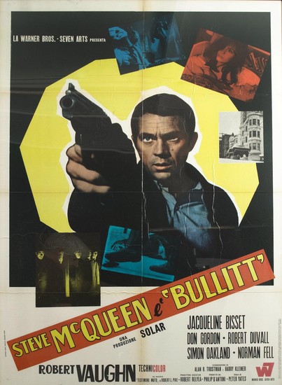 An original Bullitt film poster, 1st release 1969