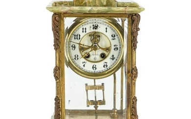 Ansonia Onyx And Bronze Mantel Clock