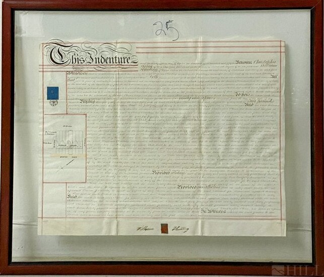 Antique English Vellum Indenture Document 1852