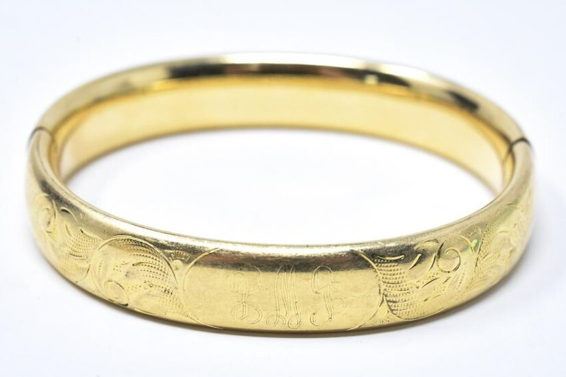 Antique Gold Filled Chased Scrollwork Bracelet