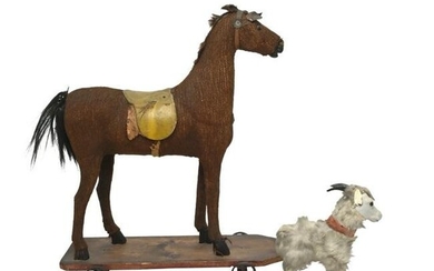 Antique Horse and Goat Pull Toys.