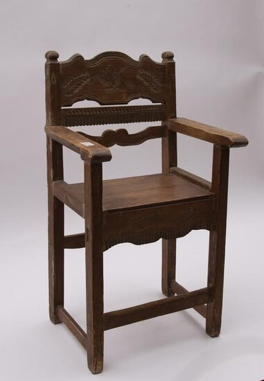 Antique Primitive Spanish Colonial Arm Chair 34 x 21 x