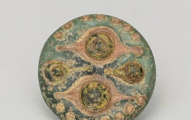 Antique Roman Type Dragon-fly Eye Dish Bead