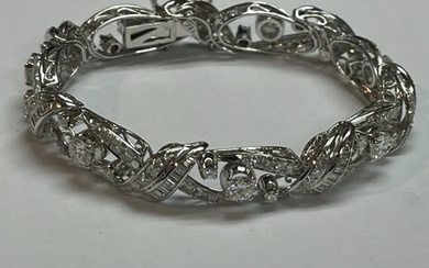Antique/Vintage 14k white gold diamond ladies bracelet