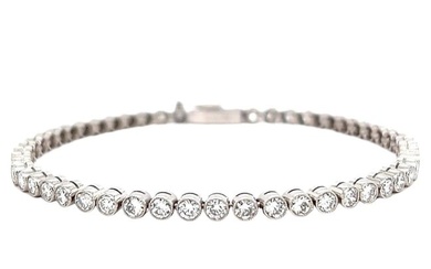 Art Deco Inspired Diamond Platinum Tennis Bracelet