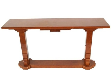 Art Deco-Style Brown Lacquered Console