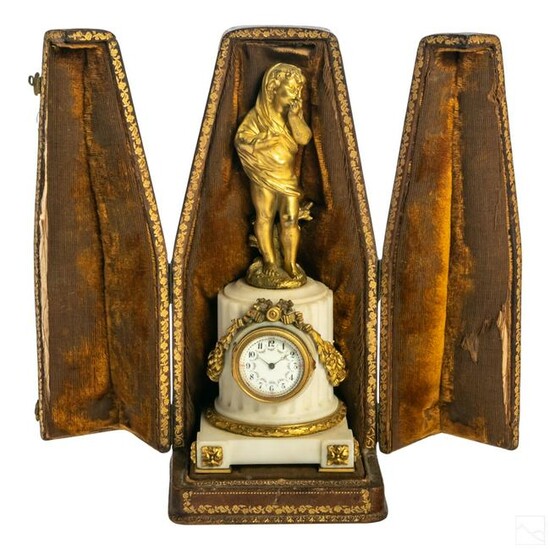 Auguste Moreau 19C French Dore Bronze Ormolu Clock