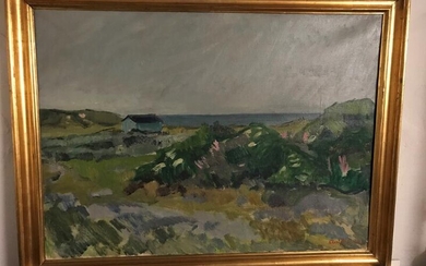 SOLD. Axel P. Jensen: Landscape. Signed Axel P. J. 44. Oil on canvas. Visible size 72 x 100. Framed. – Bruun Rasmussen Auctioneers of Fine Art