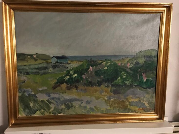 SOLD. Axel P. Jensen: Landscape. Signed Axel P. J. 44. Oil on canvas. Visible size 72 x 100. Framed. – Bruun Rasmussen Auctioneers of Fine Art