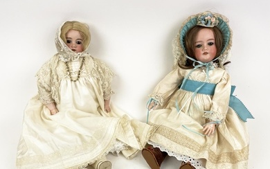 BISQUE HEAD DOLLS, two, c.1900-1910, German by Armand Marsei...