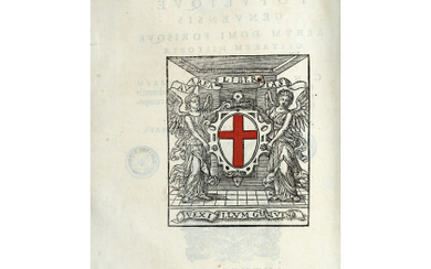 BIZZARRI, Pietro (ca.1530-1583) - Senatus populique Genuensis rerum domi forisque gesatrum historiae atque annales. Antwerp: Christopher Plantin, 1579. First edition,...