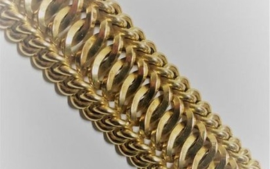 BRACELET ribbon in gold (750) with fancy soft...