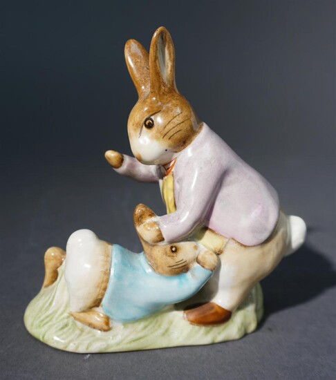 Beswick England Beatrix Potter's 'Mr. Benjamin Bunny' Ceramic Figurine, H: 4 inches