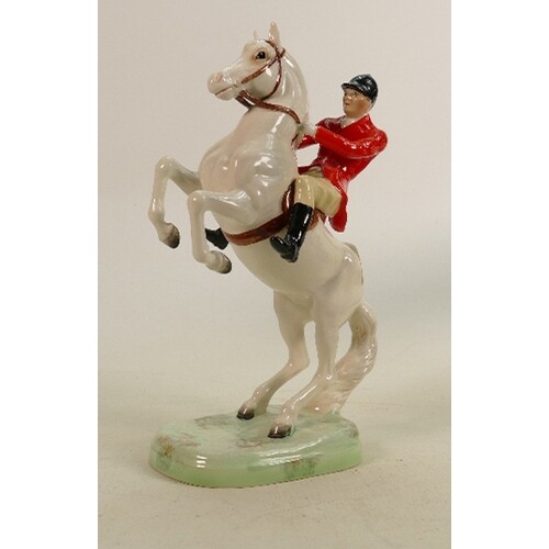 Beswick Huntsman on a Rearing Horse, model 868, rare painted...