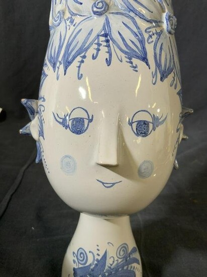 Bjorn Wiinblad Singed Ceramic Face Vase