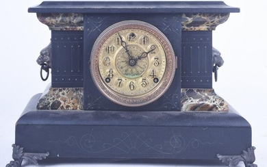 Black Wood Mantle Clock, AdamatineTrim