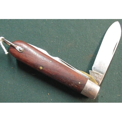 Boker USA twin bladed pocket knife with polished wood grips ...