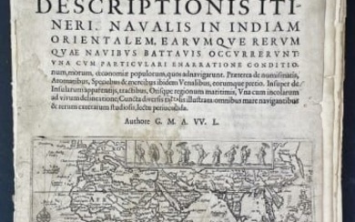 Book, 1st Latin Ed. Dutch Travels To India, 1598