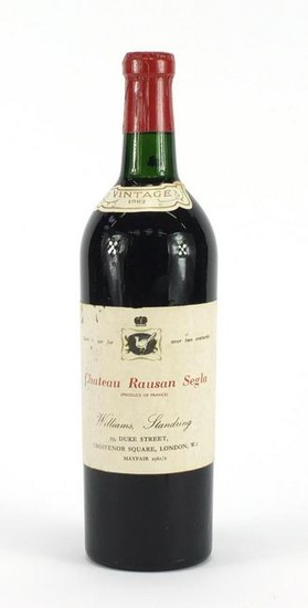 Bottle of vintage 1962 Château Rausan Segla red wine