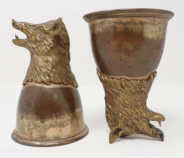 Brass Wild Boar Stirrup Cups