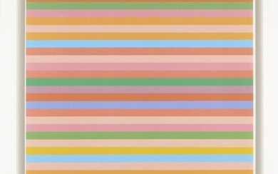 Bridget Riley CH CBE, British b. 1931- Rose Rose, 2012; offset lithographic poster, 80 x 60 cm, (framed) (ARR) Note: This is one of twelve posters by contemporary leading artists commissioned for the London 2012 Olympic and Paralympic Games. Since...