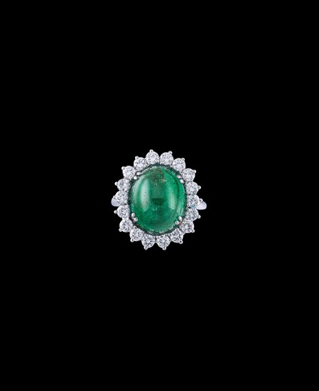 A Brilliant and Emerald Ring